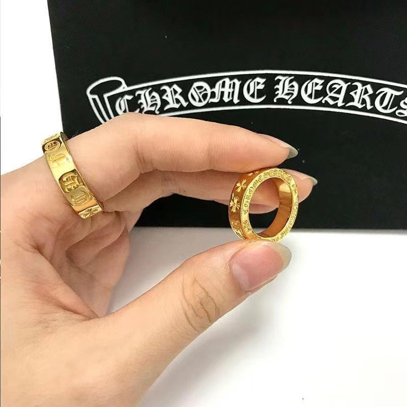 Chrome Hearts 22k gold-plated eternal heart forever true love ring